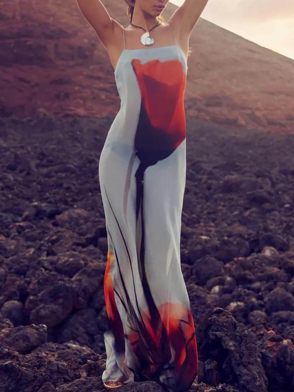 Vestido largo lencero