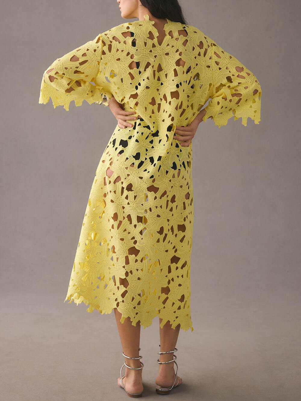 Vestido midi de encaje Cover