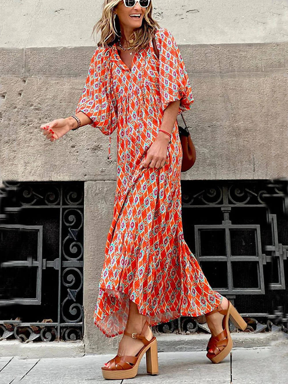 Vestido largo estampado