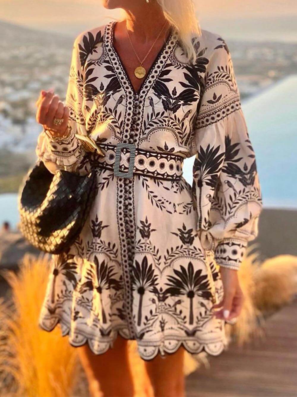Vestido corto estampado