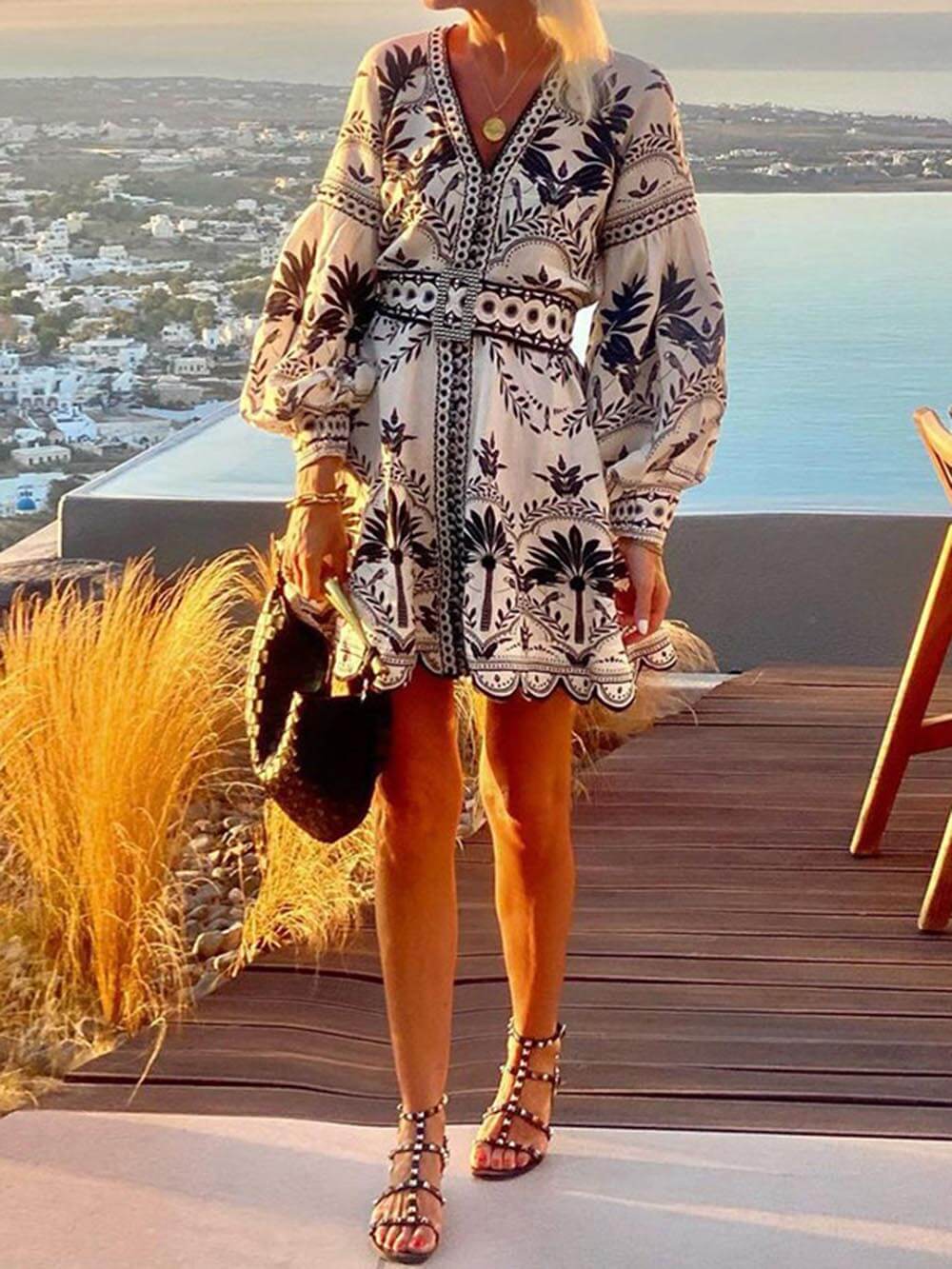 Vestido corto estampado