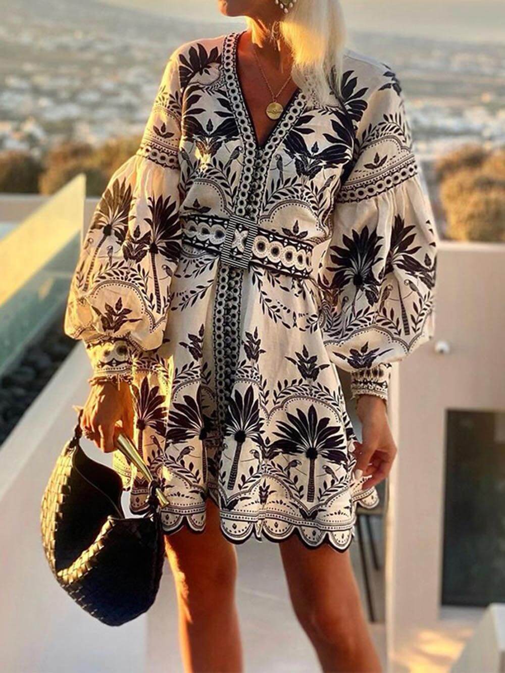 Vestido corto estampado