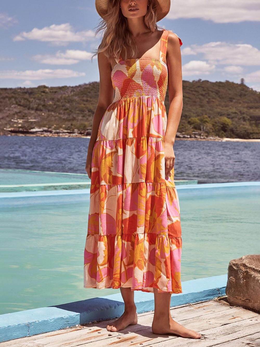 Vestido plisado sin mangas