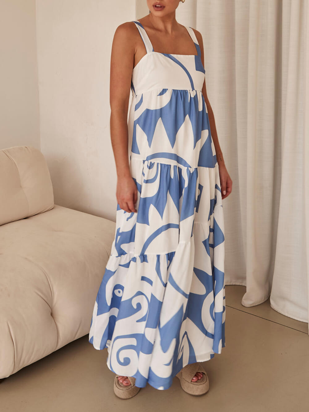 Vestido largo estampado Enchanting Geometric