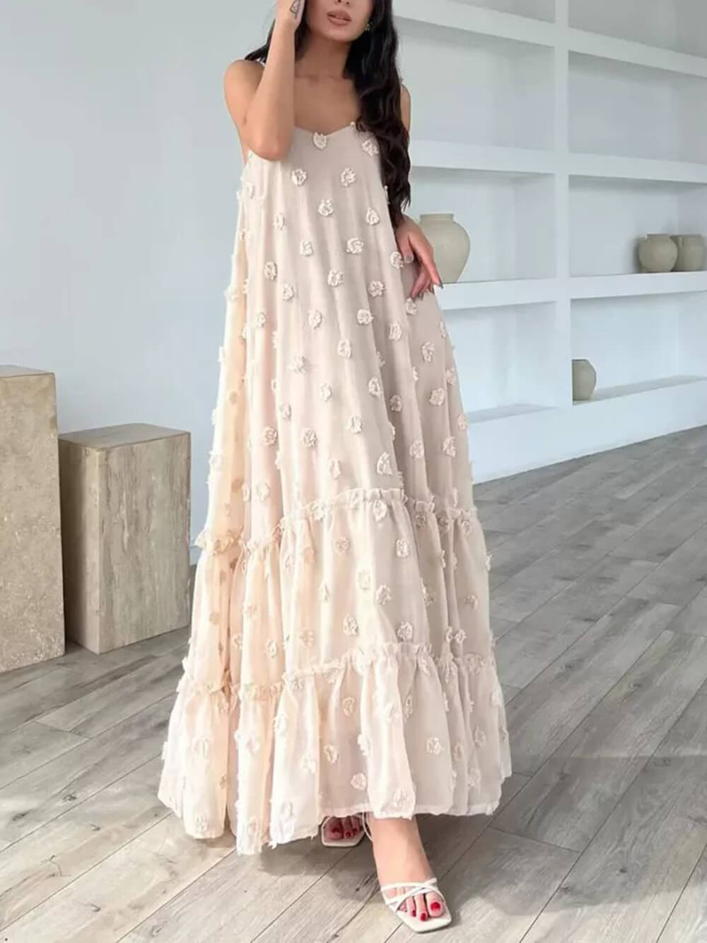 Vestido largo de corte evasé