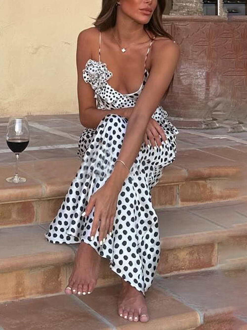 Vestido estampado de lunares