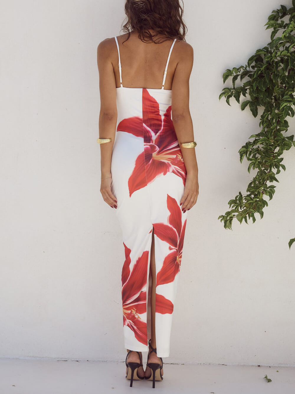 Vestido largo estampado de flores