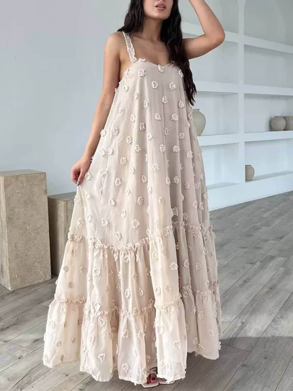 Vestido largo de corte evasé