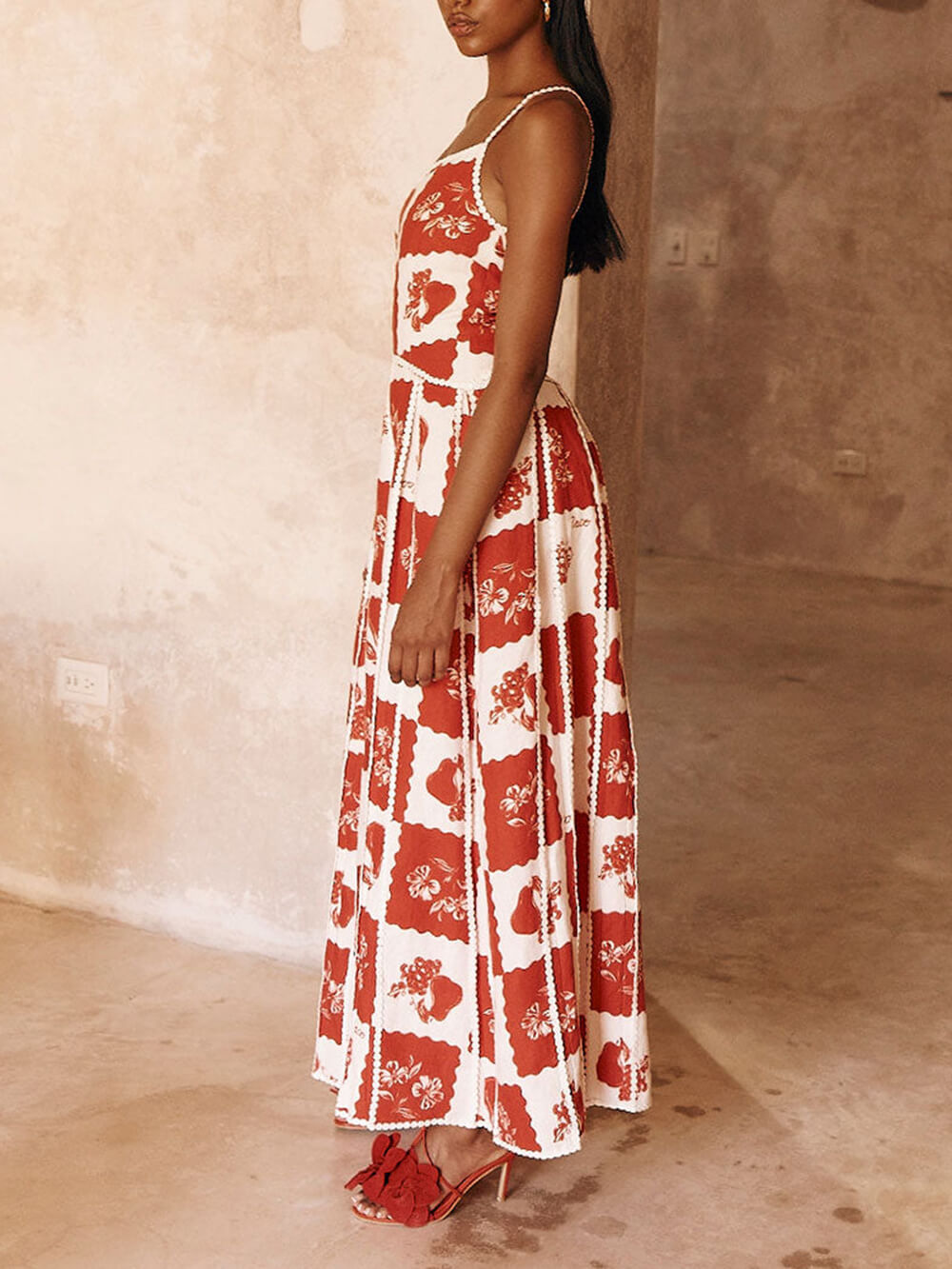 Vestido largo estampado de flores Unique