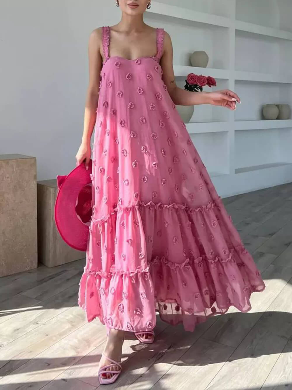 Vestido largo de corte evasé