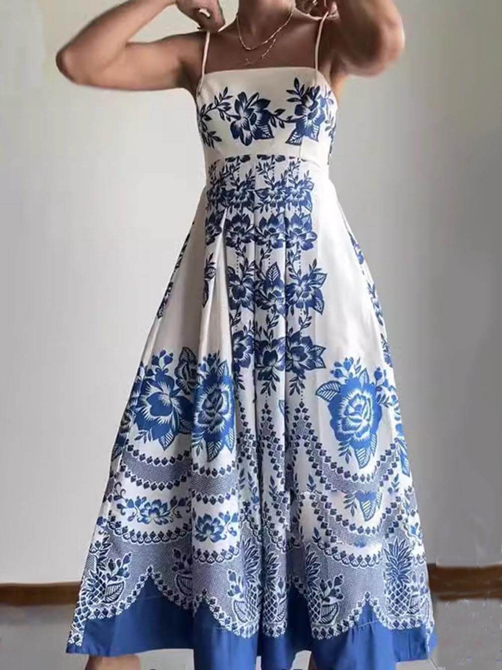 Vestido midi estampado de flores Ethnic