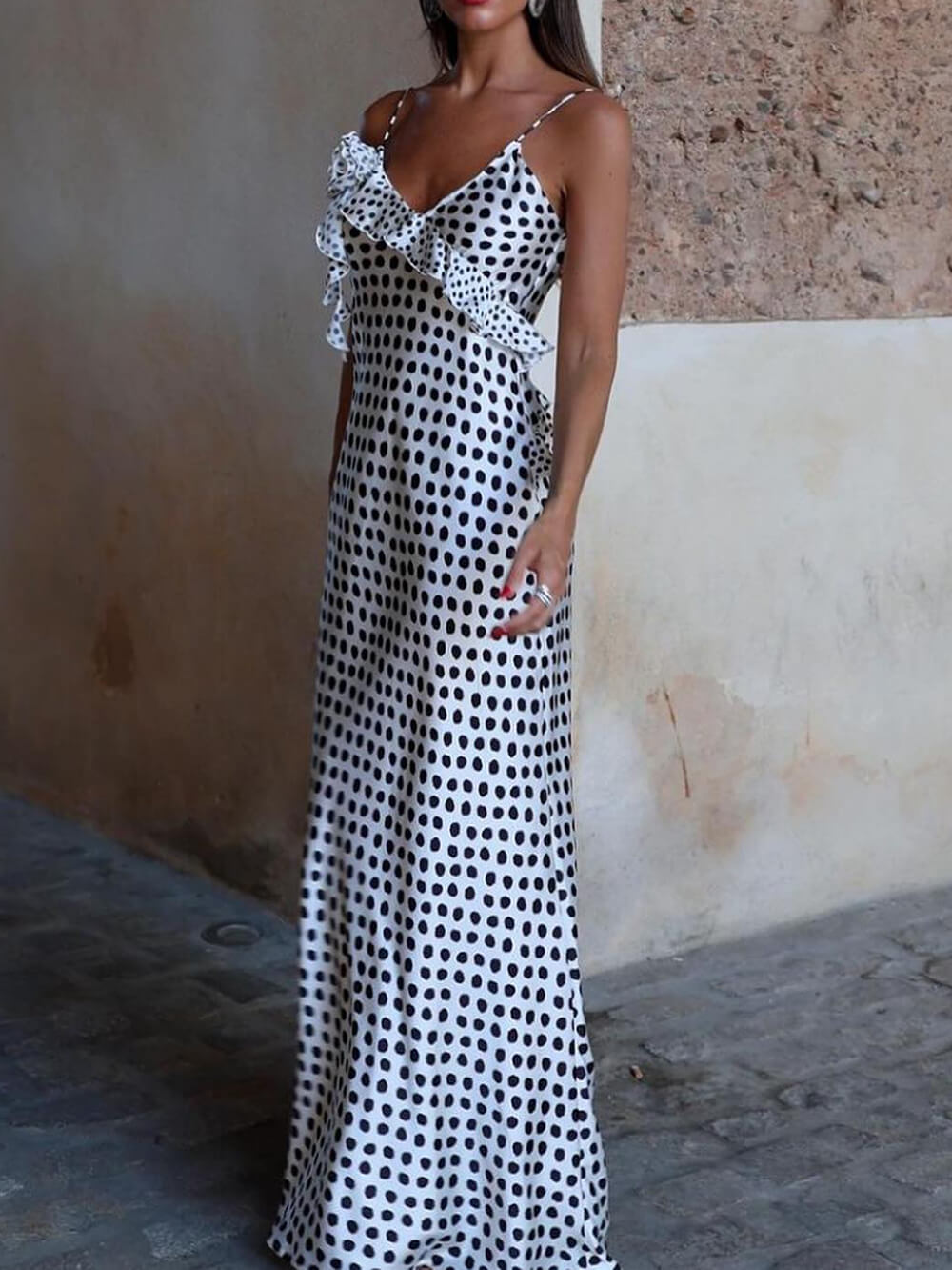 Vestido estampado de lunares