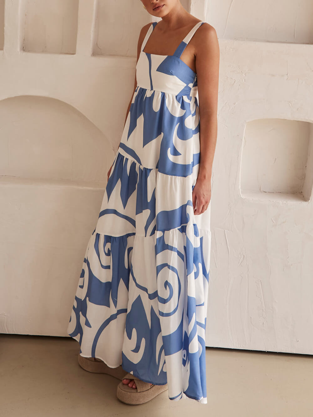 Vestido largo estampado Enchanting Geometric