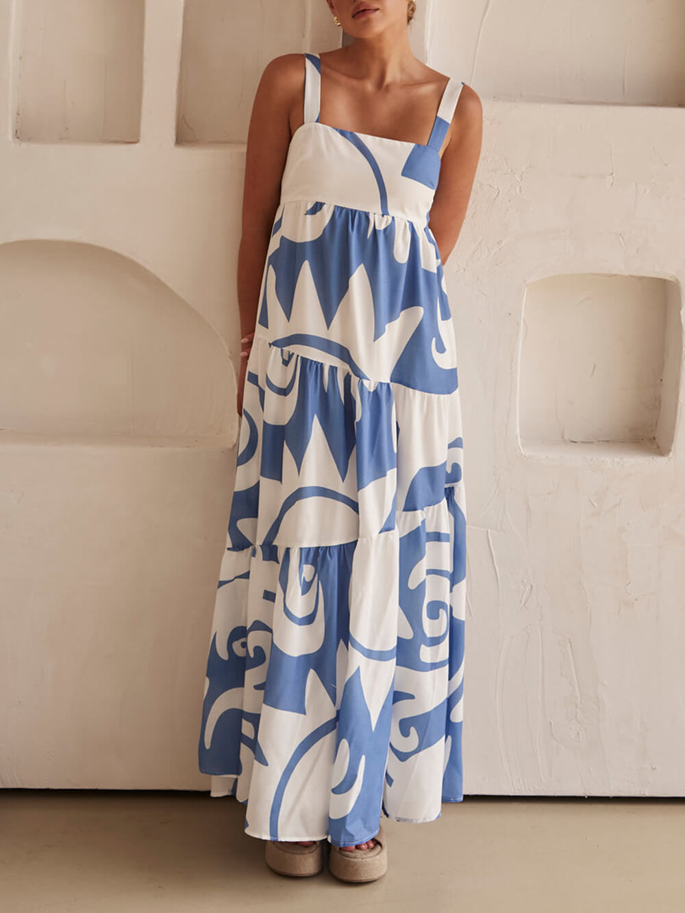 Vestido largo estampado Enchanting Geometric