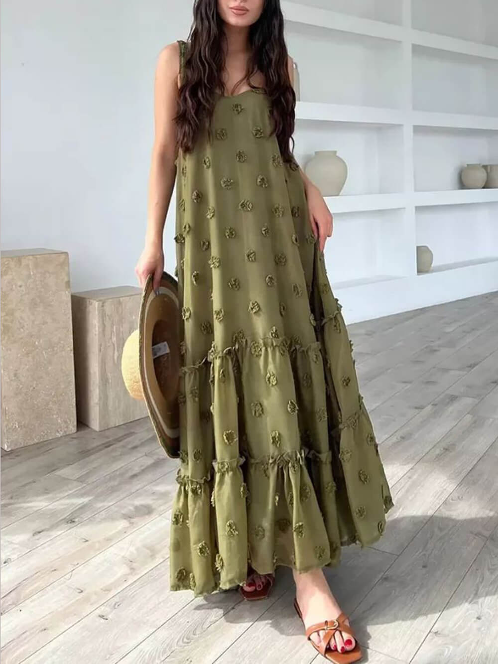 Vestido largo de corte evasé