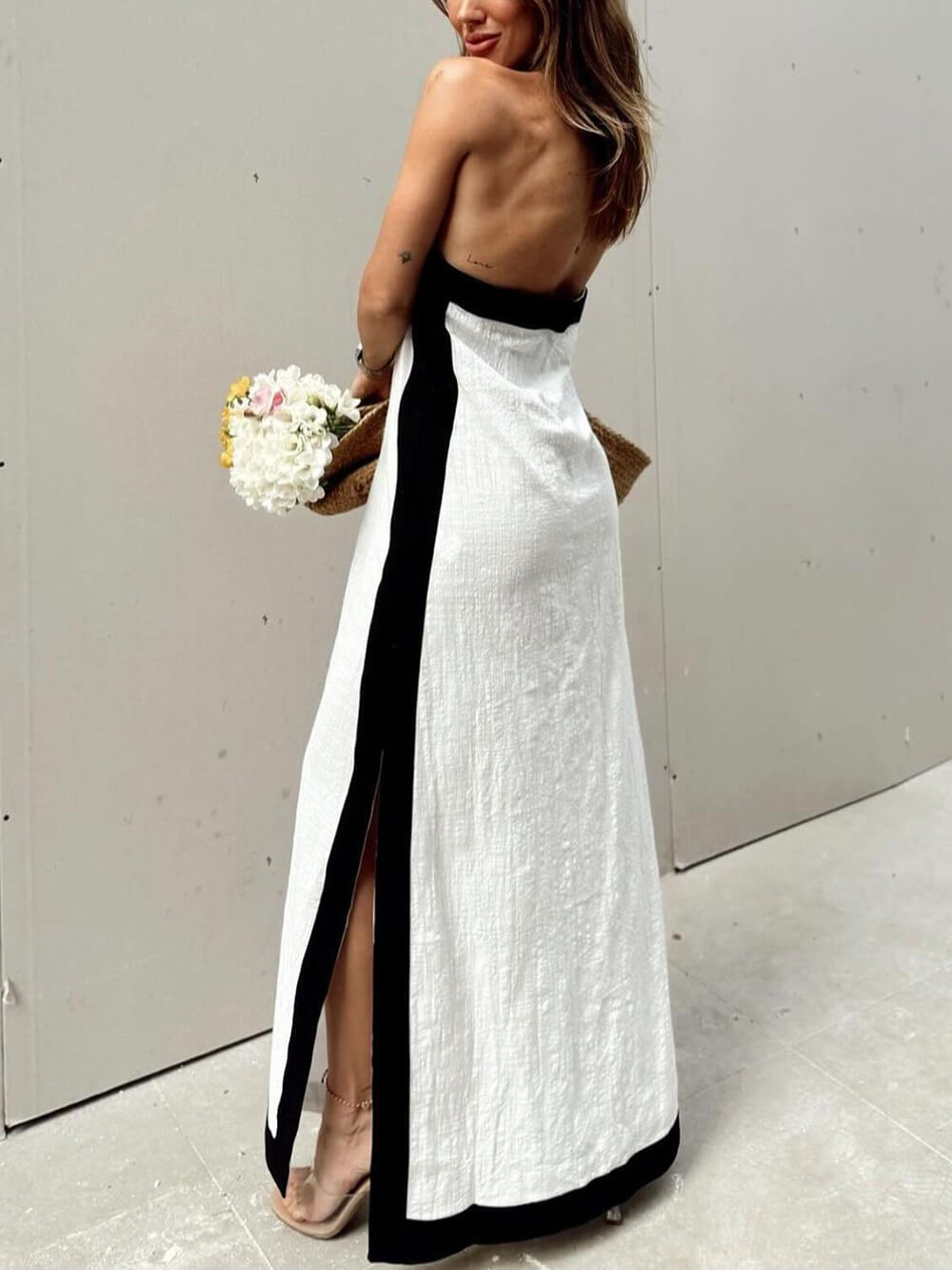 Vestido largo con cuello halter