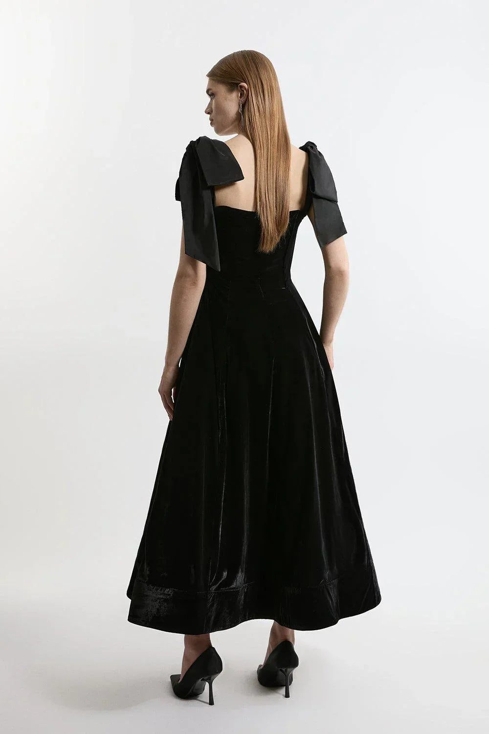 Vestido midi de terciopelo