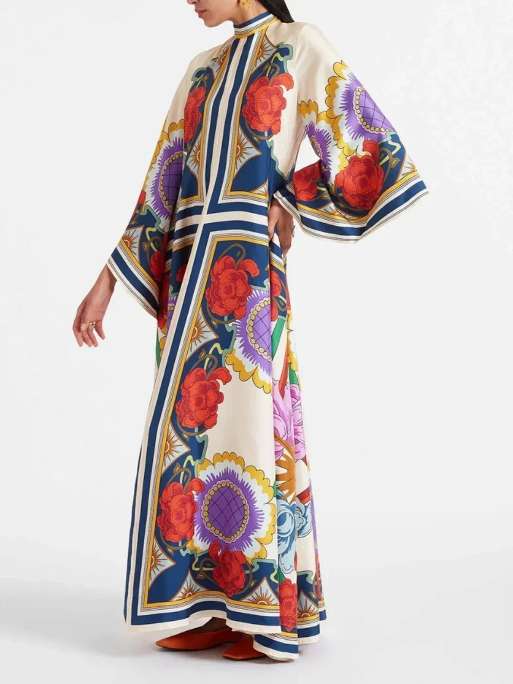 Vestido largo estampado de flores Exquisite