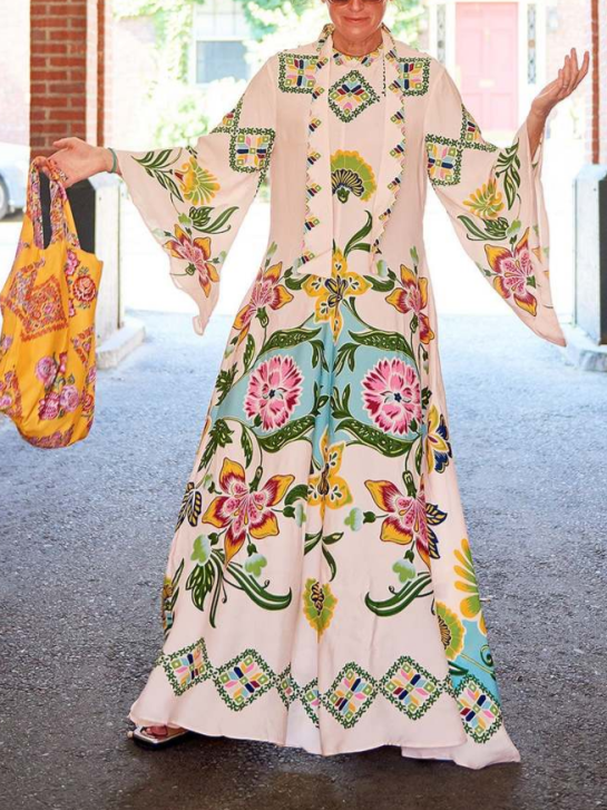 Vestido largo estampado de flores Exquisite Sunshine