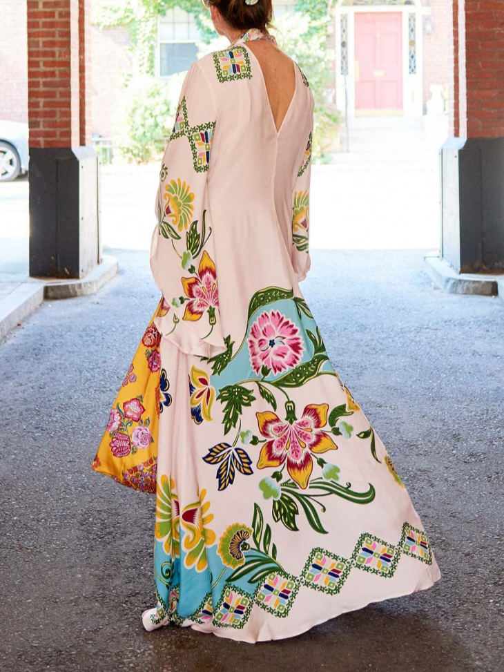Vestido largo estampado de flores Exquisite Sunshine