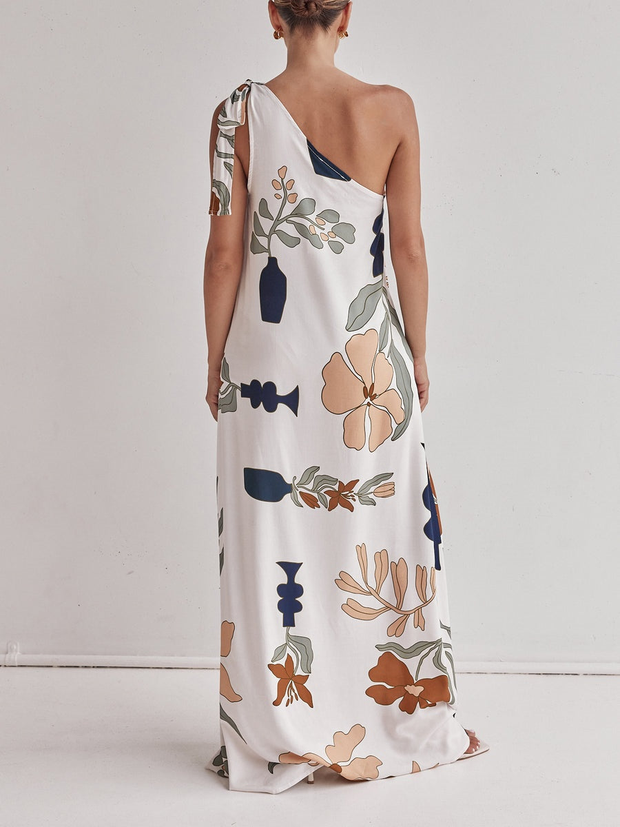 Vestido largo estampado