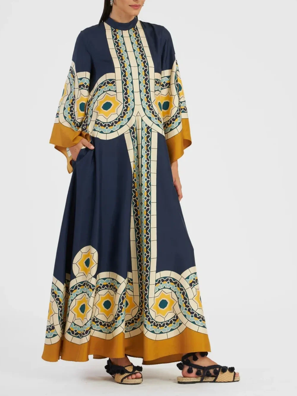 Vestido largo estampado Twill Art