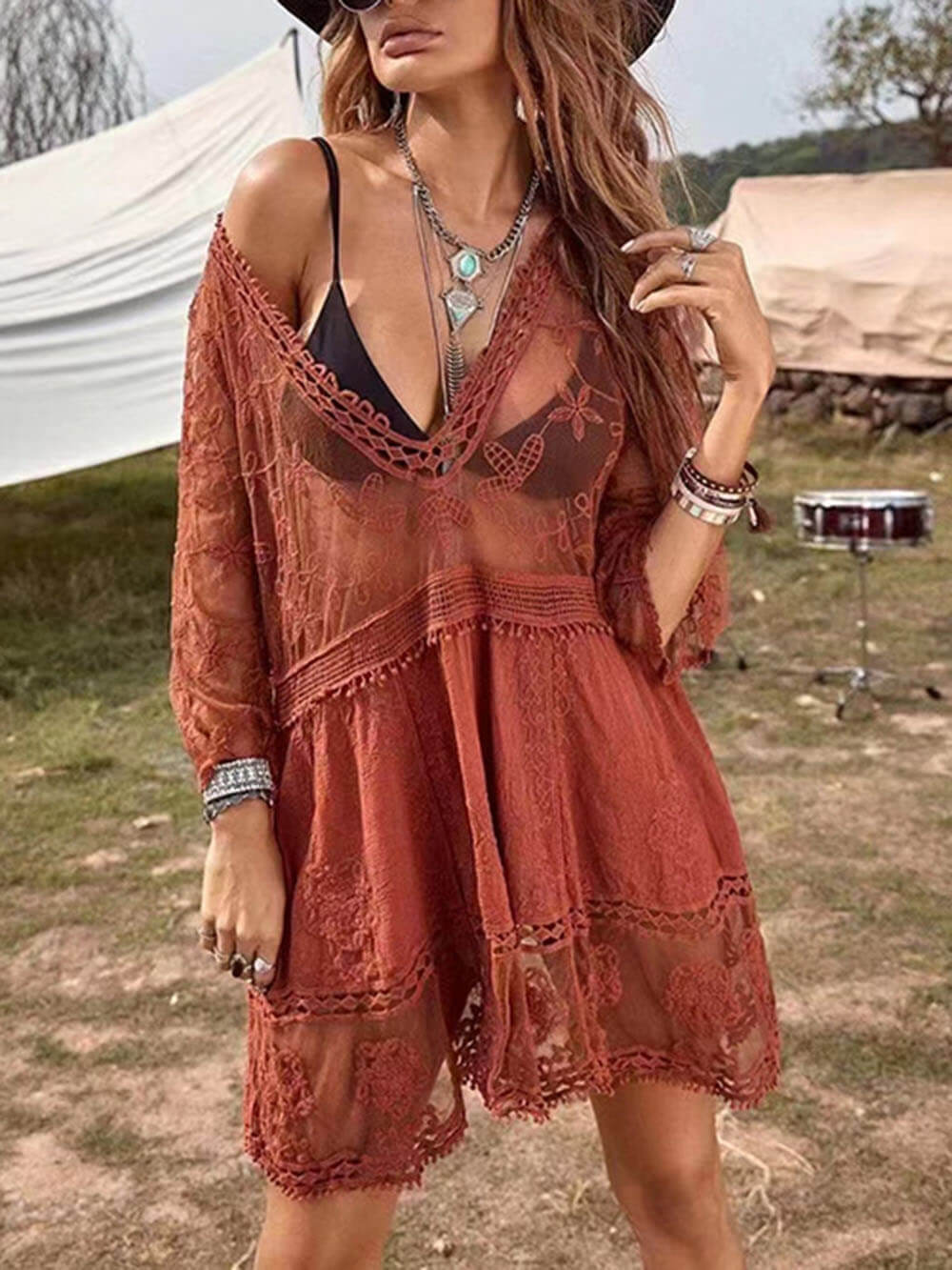 Vestido de encaje Loose