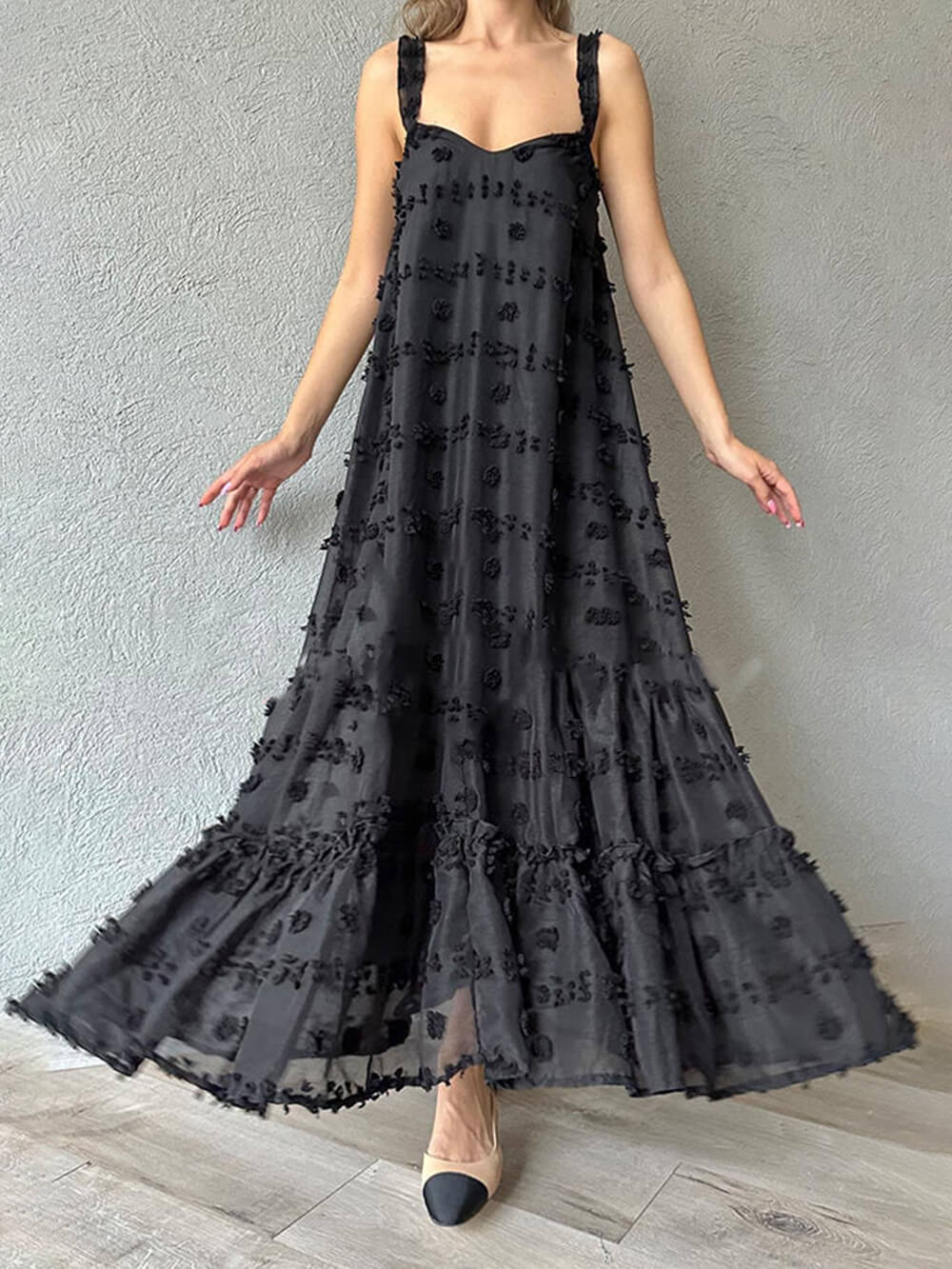 Vestido largo de corte evasé