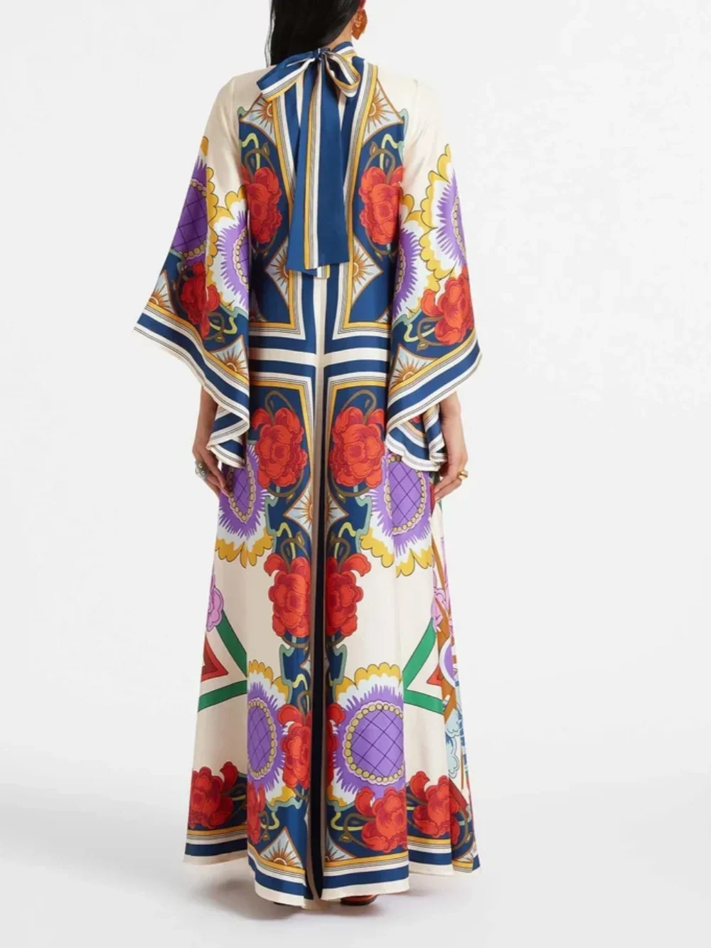 Vestido largo estampado de flores Exquisite
