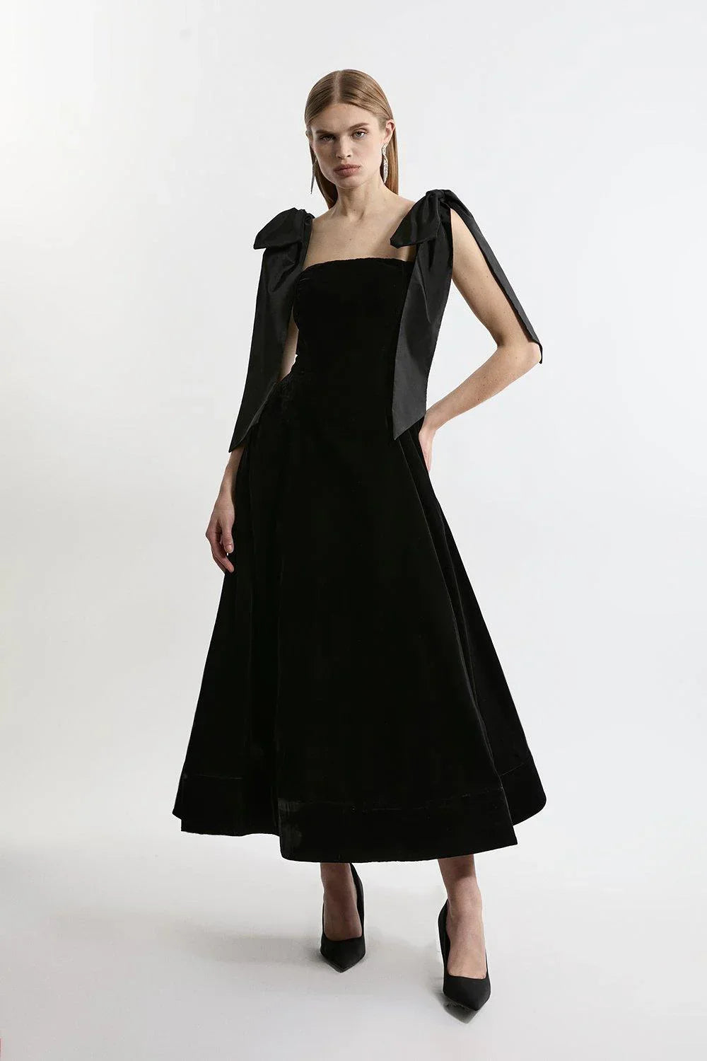 Vestido midi de terciopelo