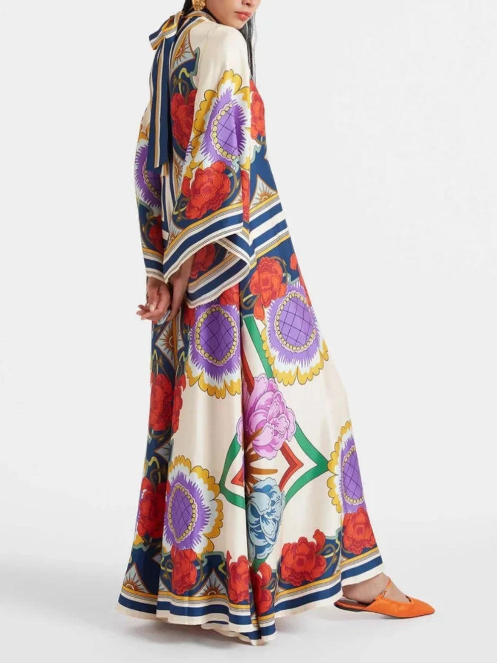 Vestido largo estampado de flores Exquisite