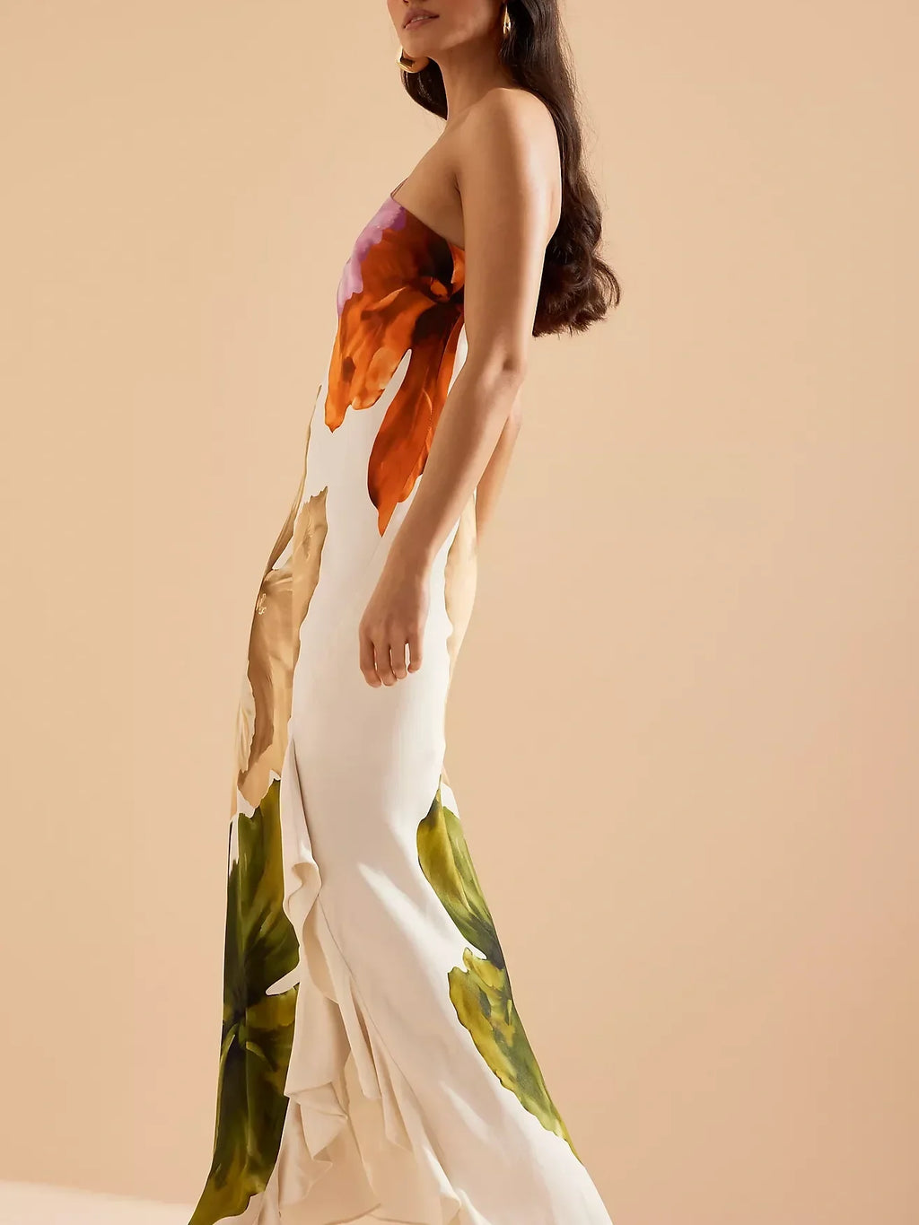 Vestido lencero One-shoulder