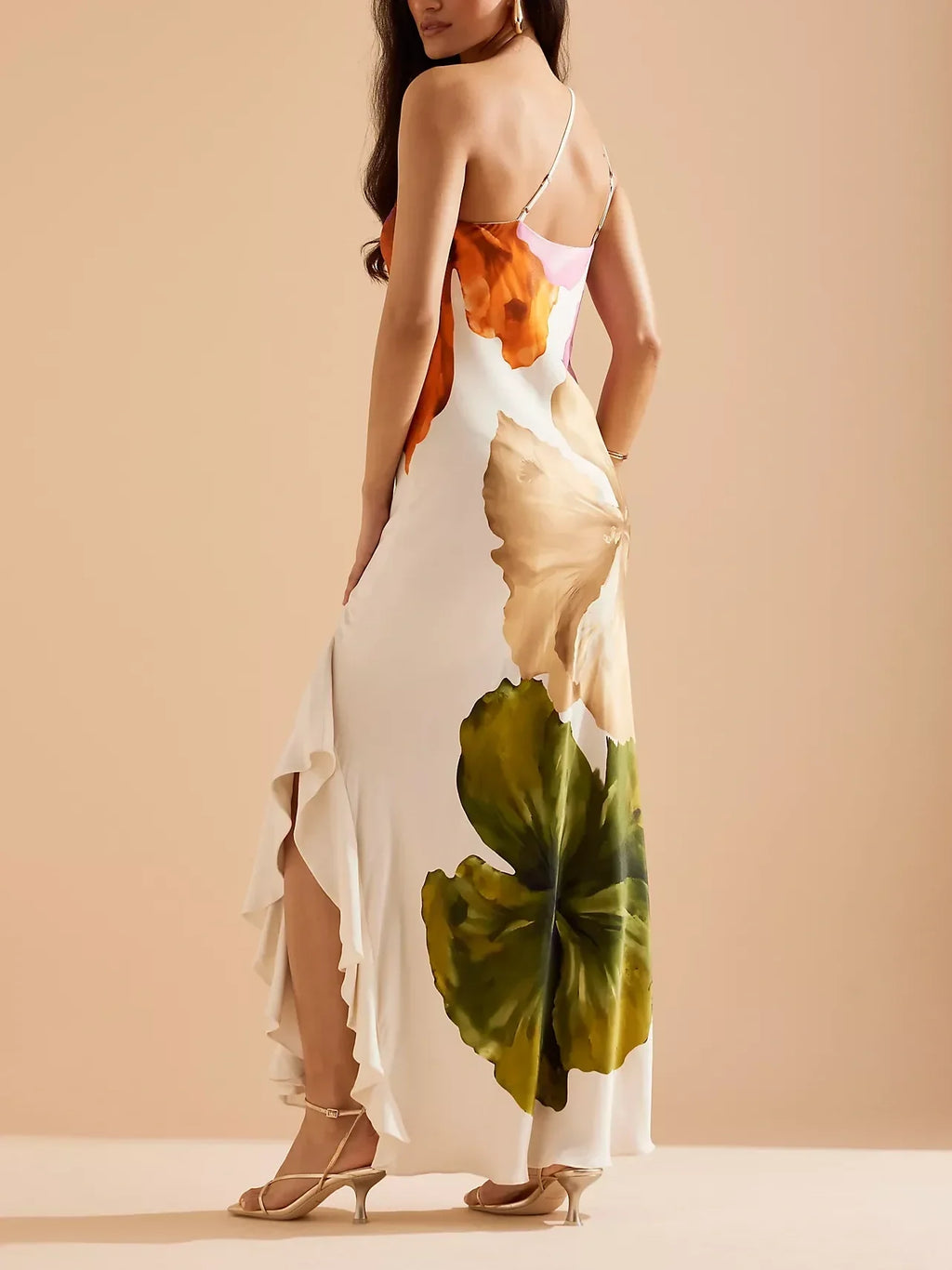 Vestido lencero One-shoulder