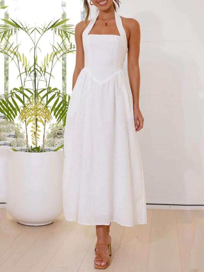 Vestido con cuello halter