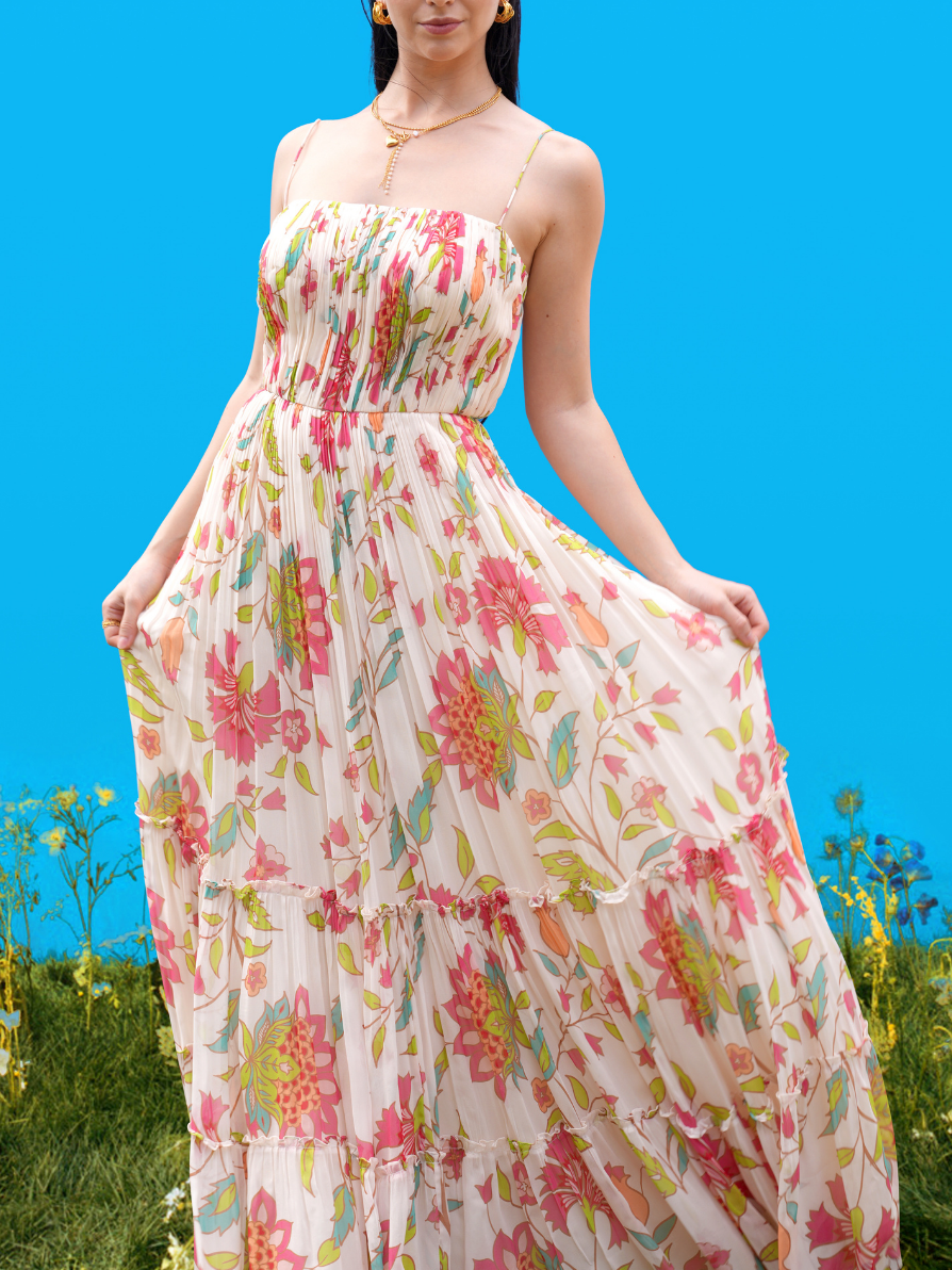 Vestido largo Hand-drawn Prints