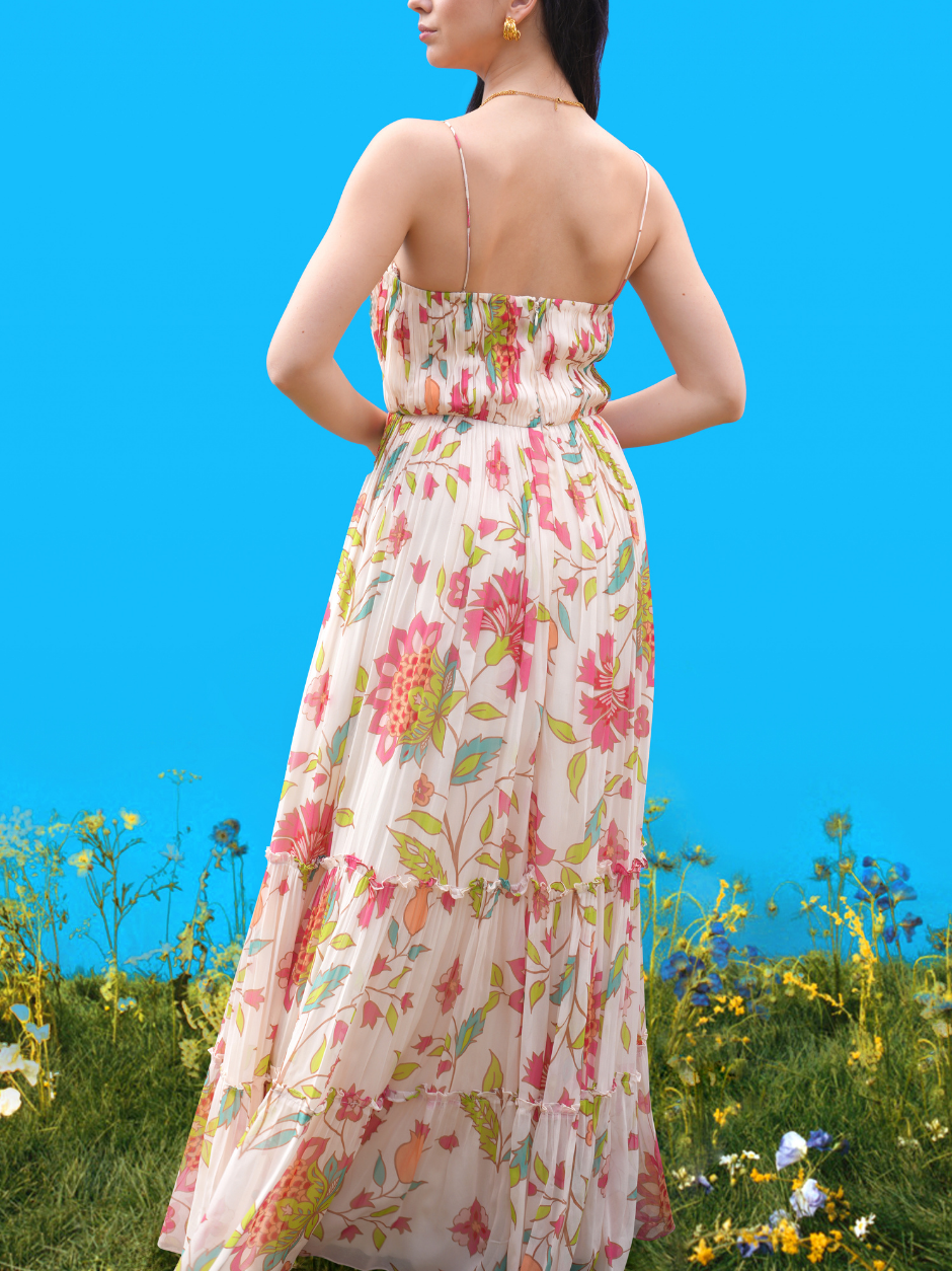 Vestido largo Hand-drawn Prints