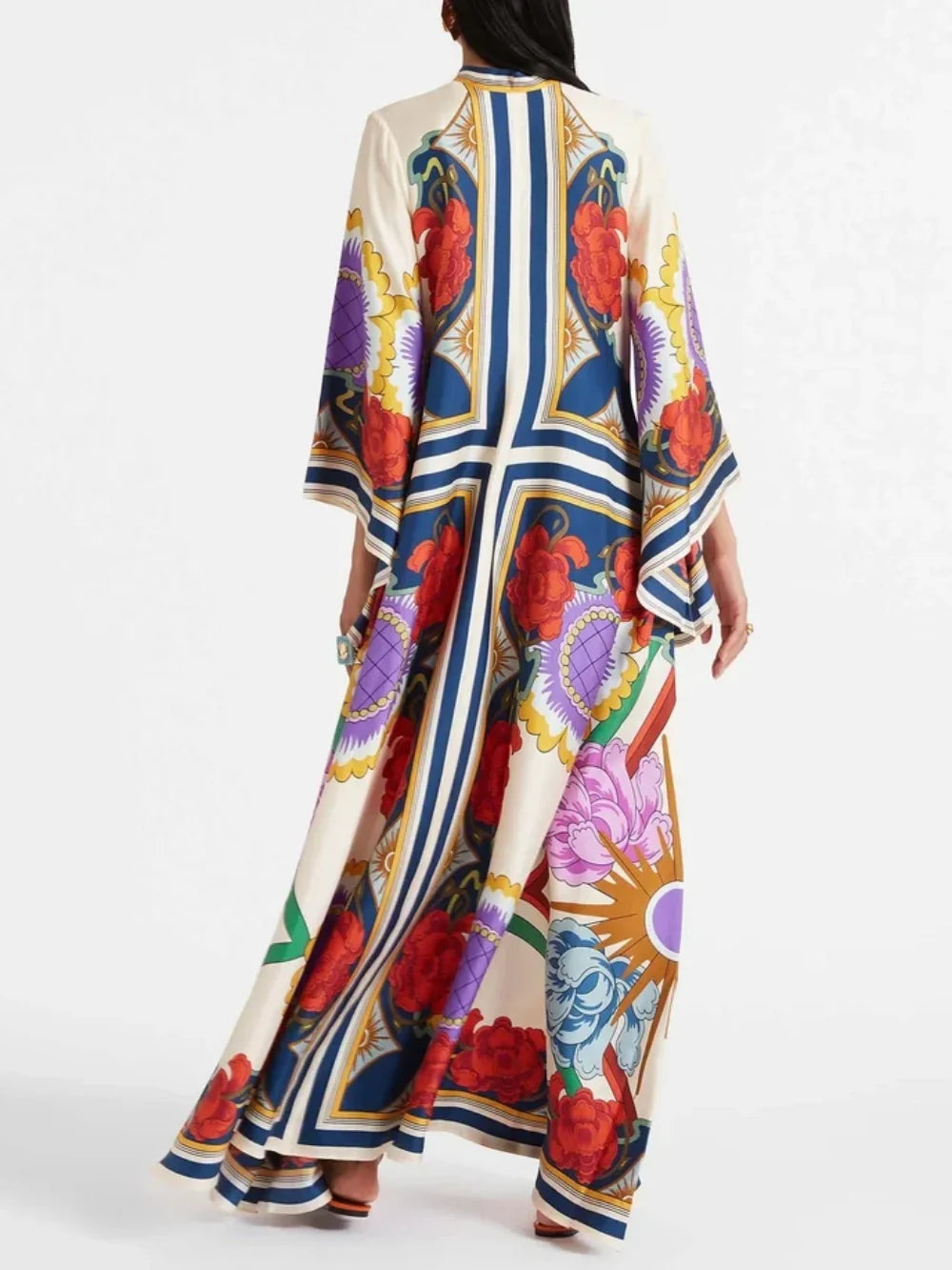 Vestido largo estampado de flores Exquisite