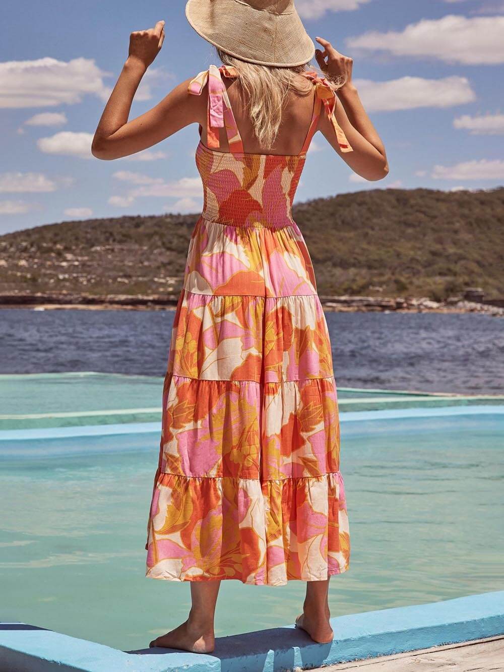Vestido plisado sin mangas