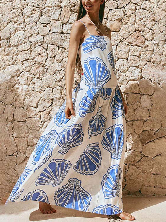 Vestido largo estampado