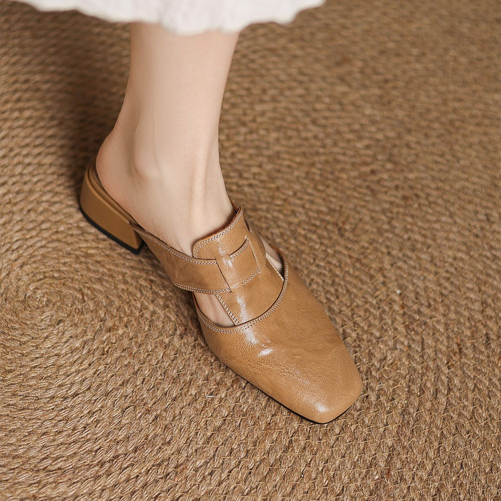 Mules de piel Lawson Square-toe