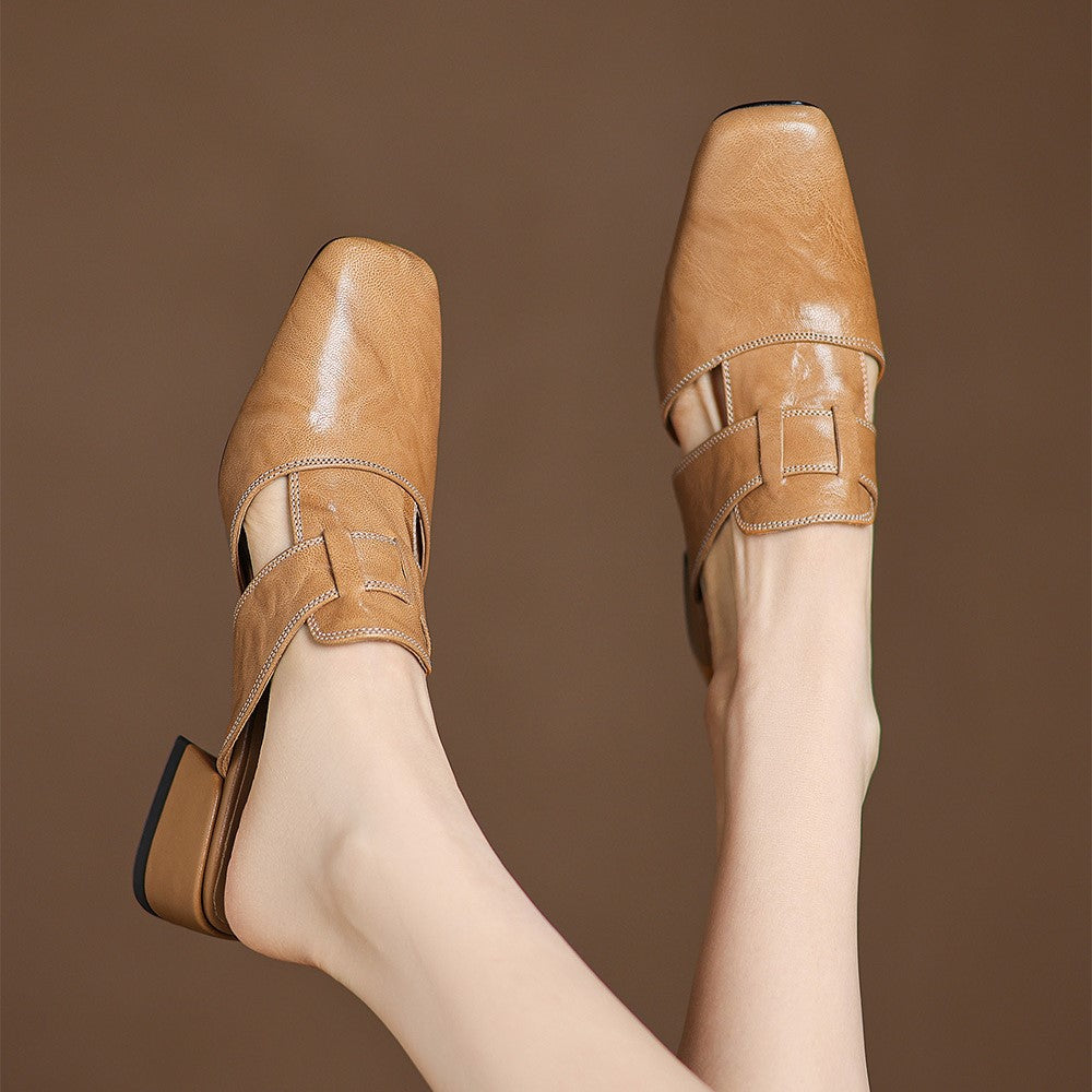 Mules de piel Lawson Square-toe