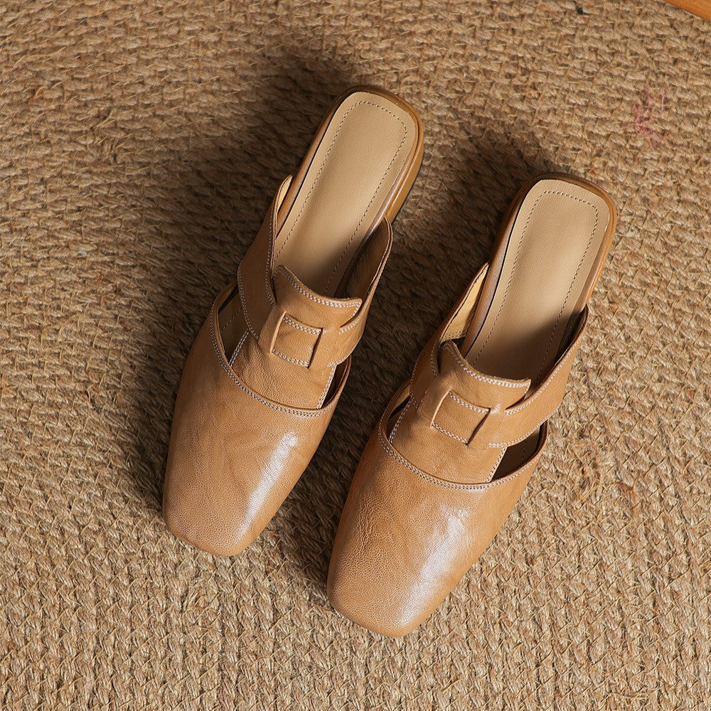 Mules de piel Lawson Square-toe