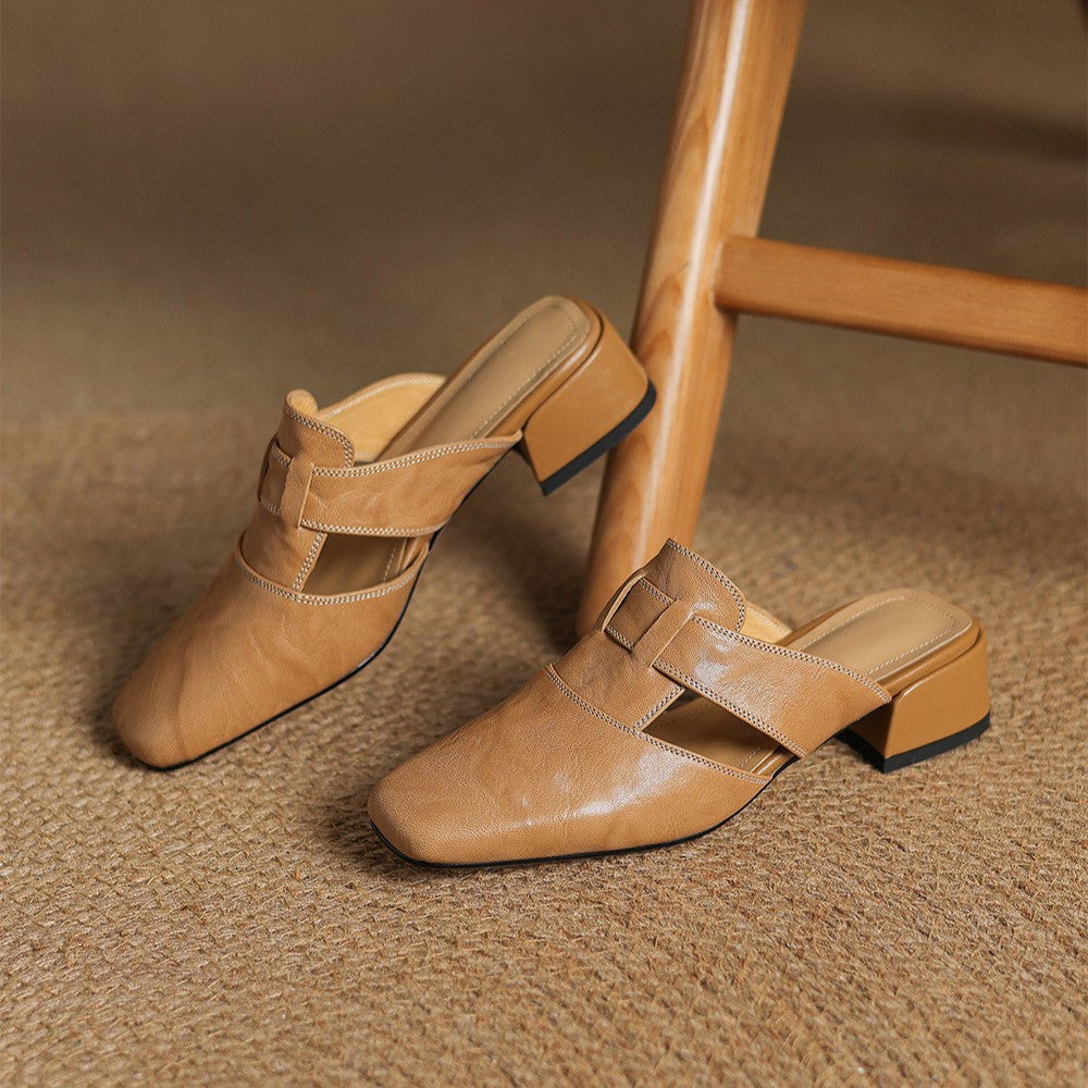 Mules de piel Lawson Square-toe