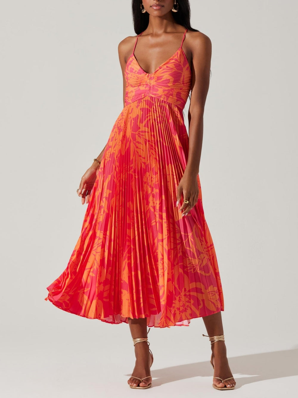 Vestido midi estampado de flores