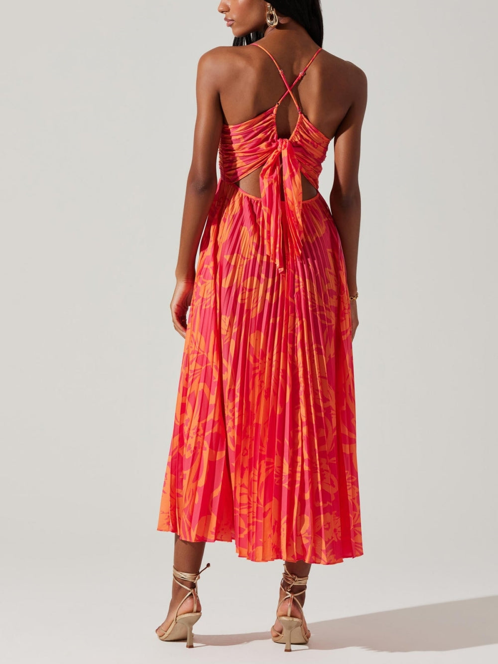 Vestido midi estampado de flores