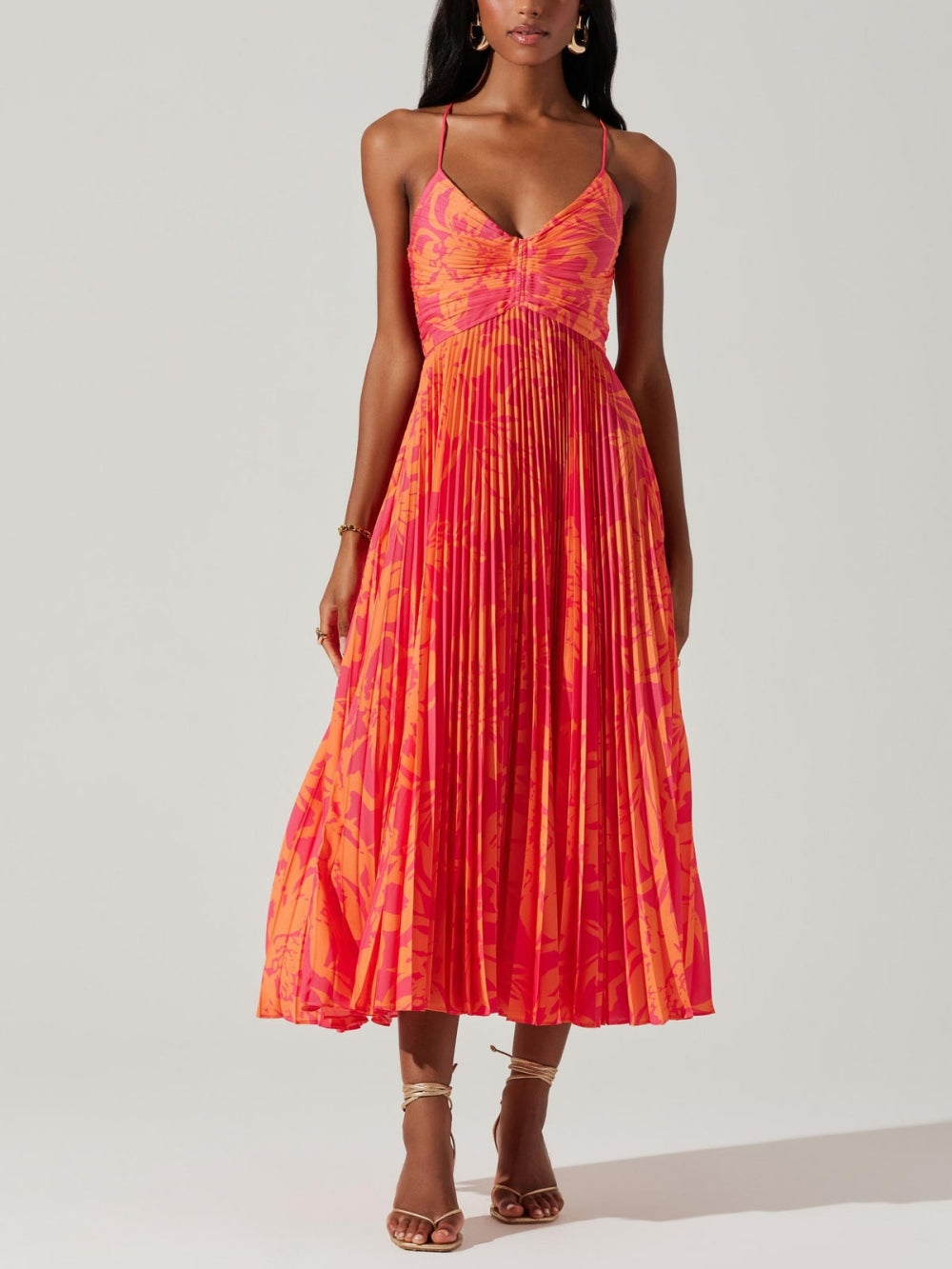 Vestido midi estampado de flores