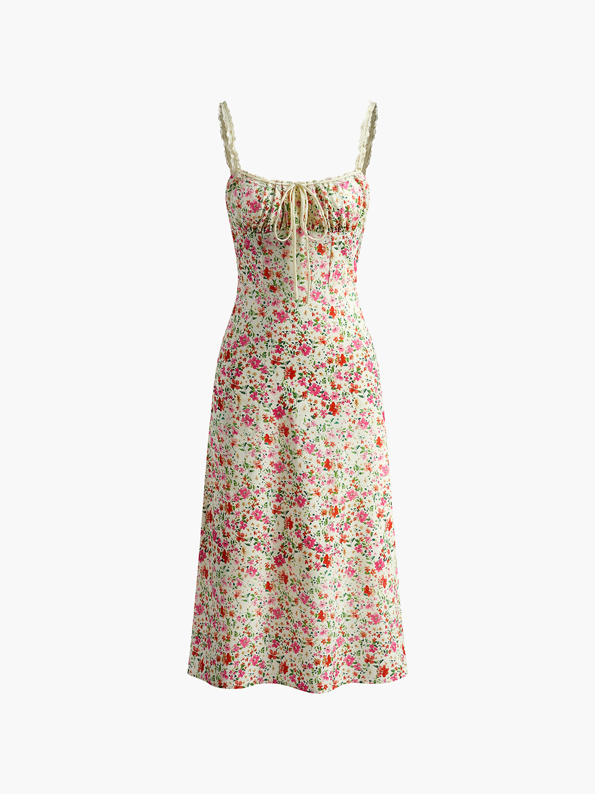 Vestido midi estampado de flores