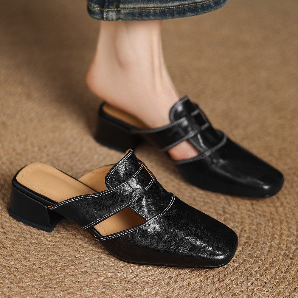 Mules de piel Lawson Square-toe
