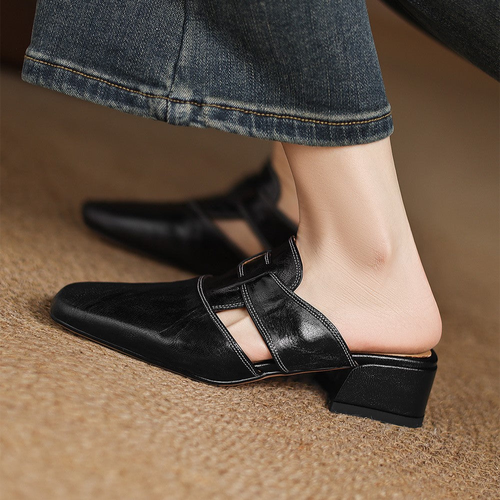 Mules de piel Lawson Square-toe