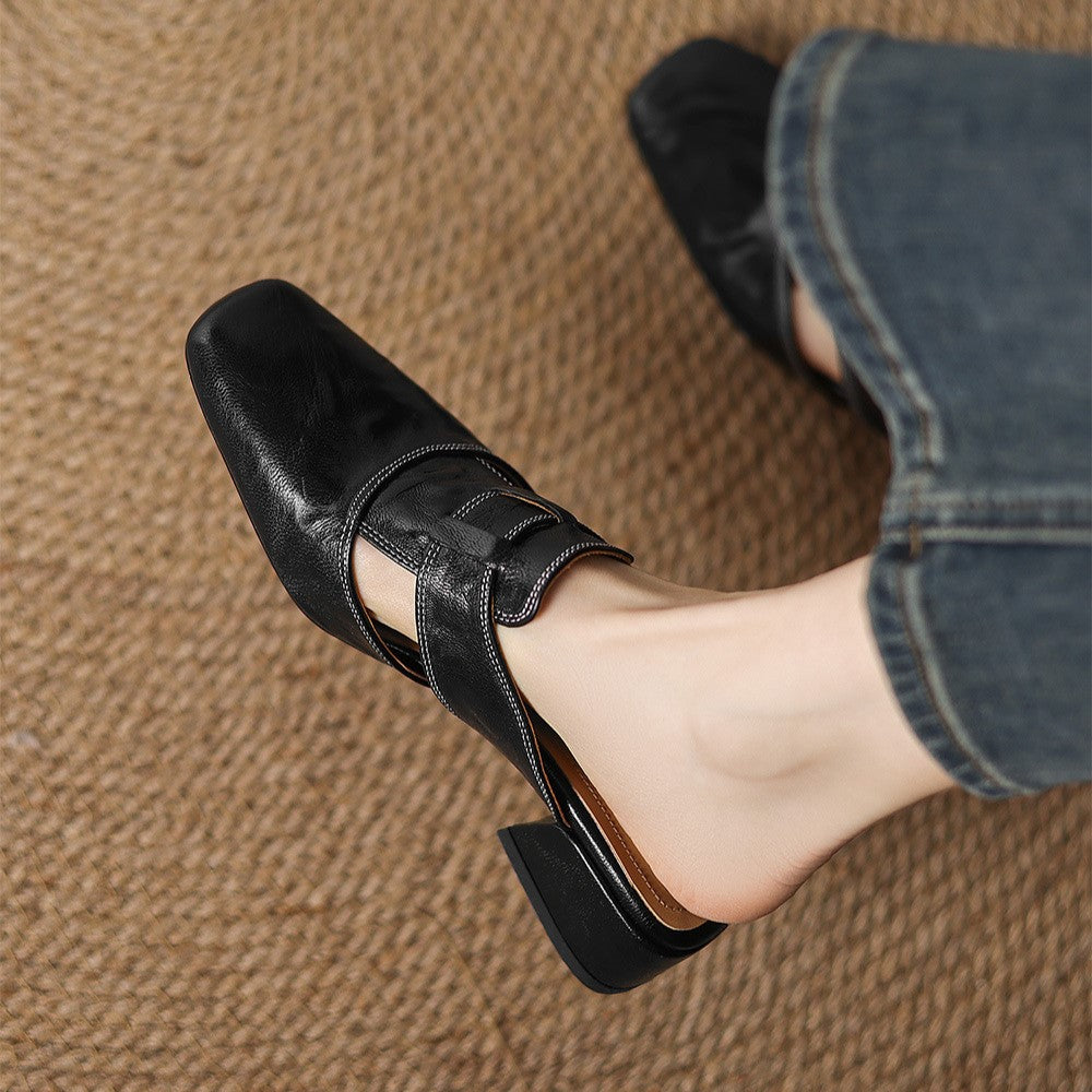 Mules de piel Lawson Square-toe